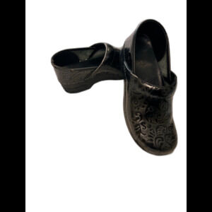 Dansko Women's Professional Clog EU42 Black Tooled Patent Leather Size 11-11.5